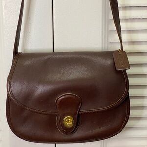 Coach Vintage Prairie Style Crossbody/Shoulder Purse in Mahogany Brown Leather